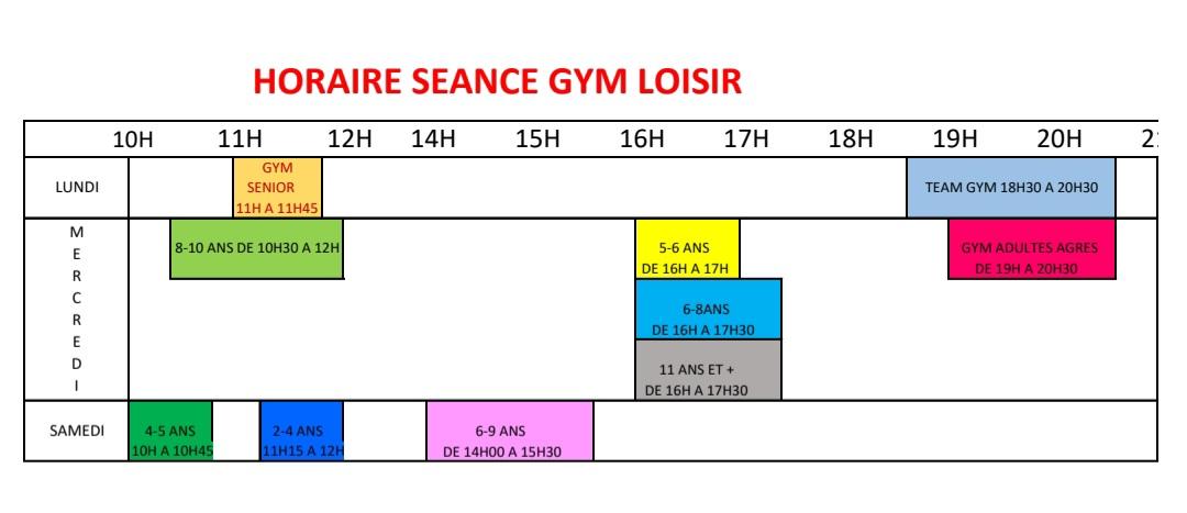 Horaire loisir image